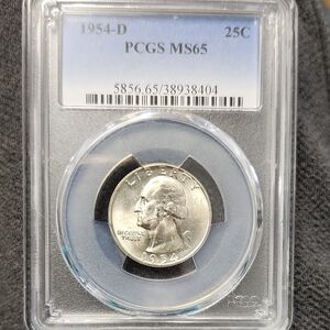 1954-D 25C PCGS MS65 Silver Coin